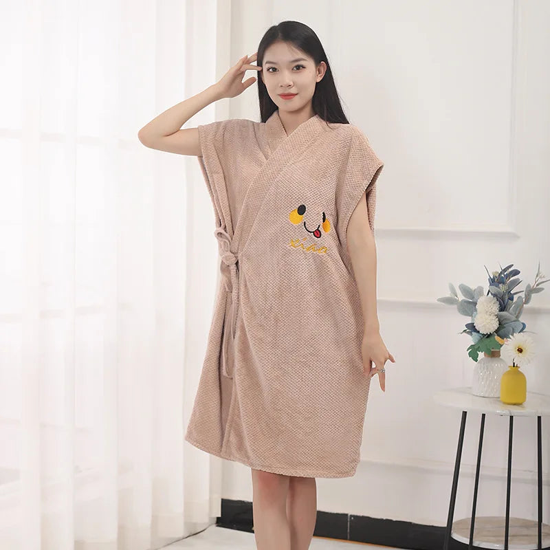 Peignoir de Bain Velours Absorbant Femme