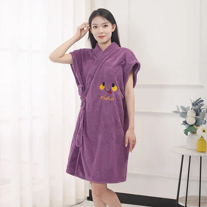 Peignoir de Bain Velours Absorbant Femme