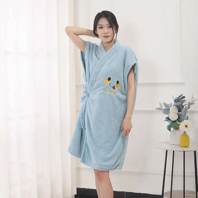 Peignoir de Bain Velours Absorbant Femme