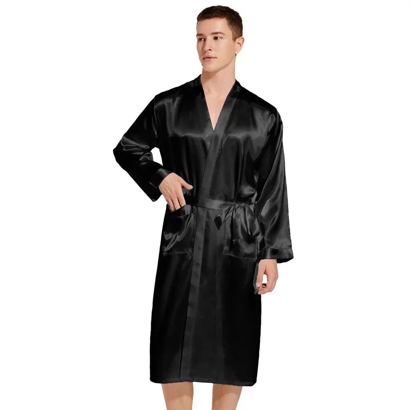 Peignoir de salon Satin Polyester/Rayon Homme