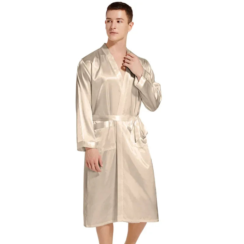 Peignoir de salon Satin Polyester/Rayon Homme