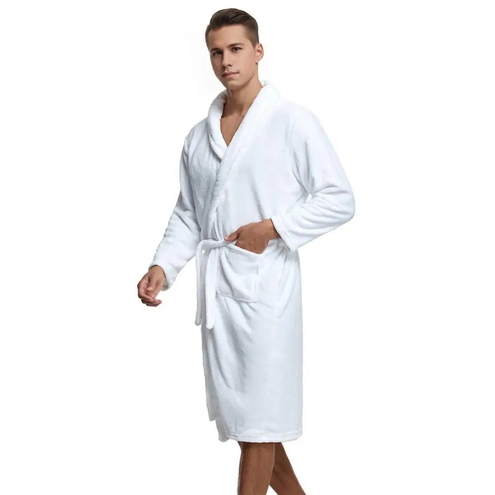 Peignoir Homme Flanelle/Polyester poche frontale