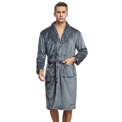 Peignoir Homme Flanelle/Polyester poche frontale