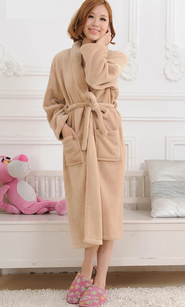 Peignoir Femme Flanelle/Polaire corail Polyester