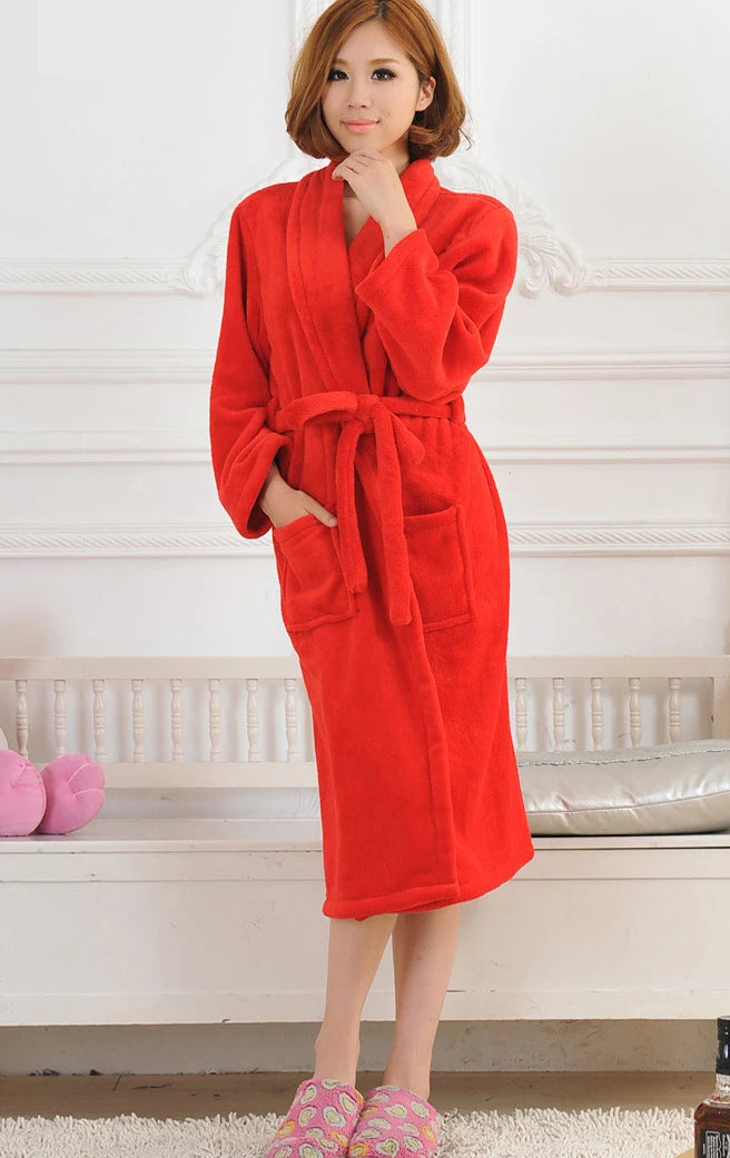 Peignoir Femme Flanelle/Polaire corail Polyester