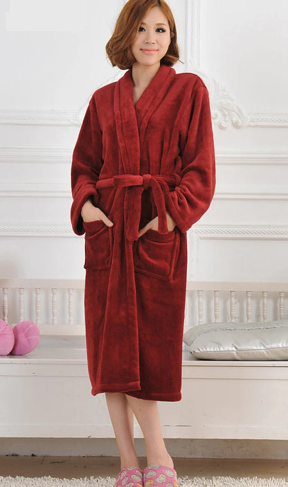 Peignoir flanelle polaire corail femme et homme polyester