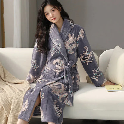 Peignoir flanelle polyester femme