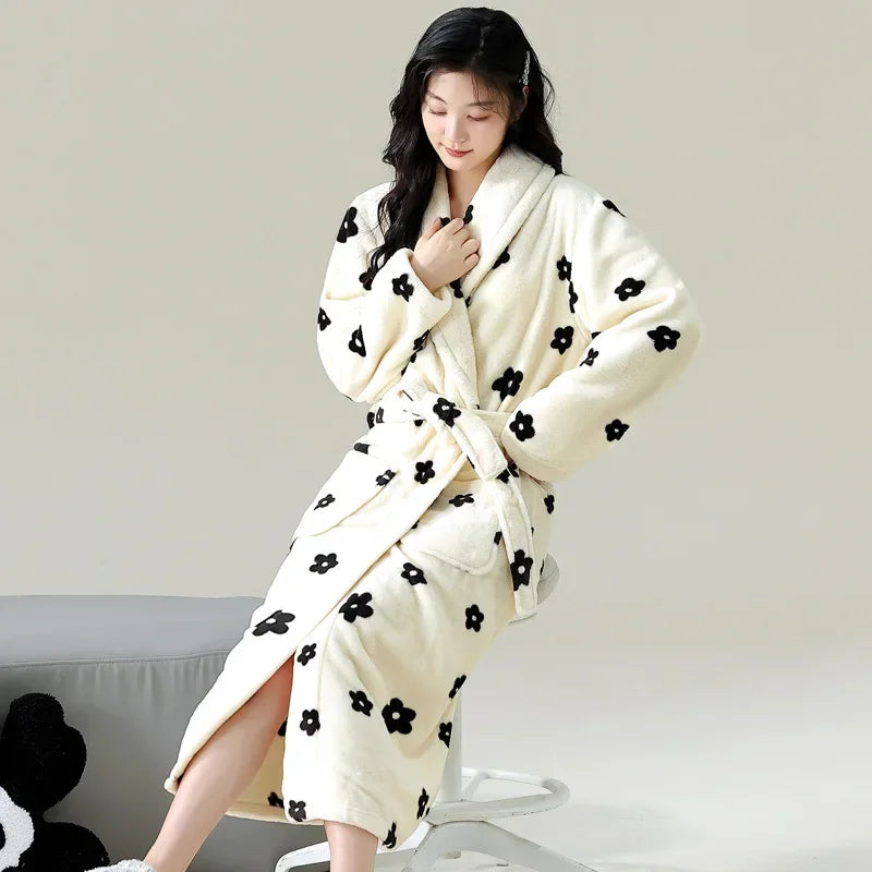 Peignoir flanelle polyester femme