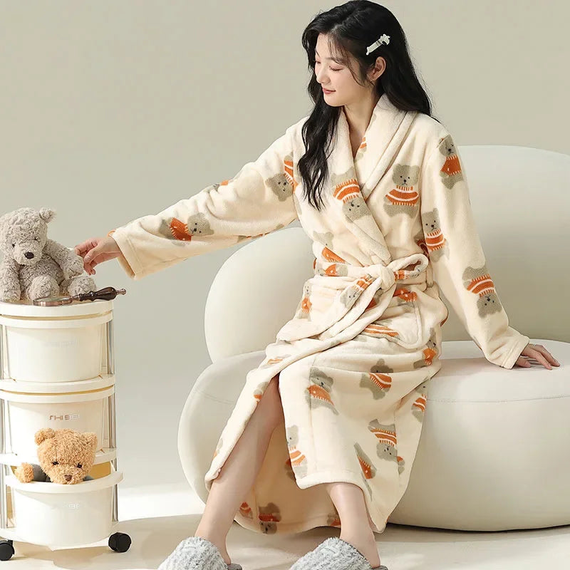 Peignoir flanelle polyester femme