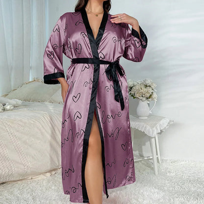 Peignoir grande taille Satin Polyester Femme