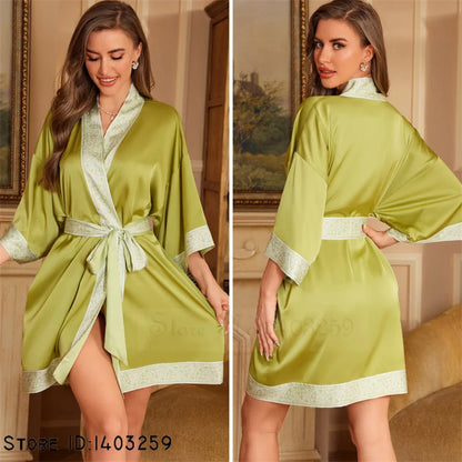 Peignoir grande taille unique Satin Polyester Femme