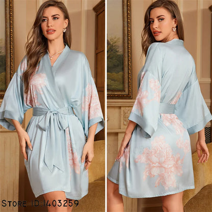 Peignoir grande taille unique Satin Polyester Femme