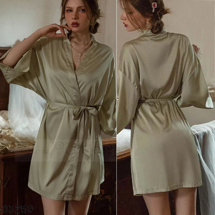 Peignoir grande taille unique Satin Polyester Femme