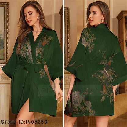Peignoir grande taille unique Satin Polyester Femme