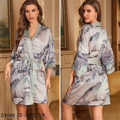 Peignoir grande taille unique Satin Polyester Femme