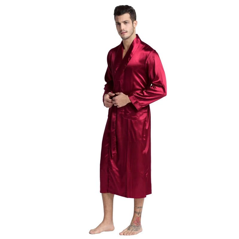 Peignoir long Satin Homme