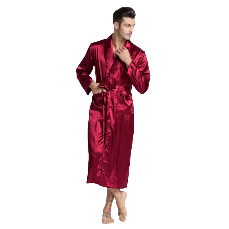 Peignoir long Satin Homme