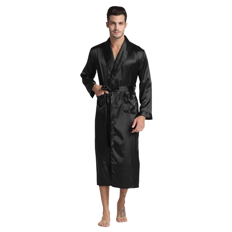 Peignoir long Satin Homme