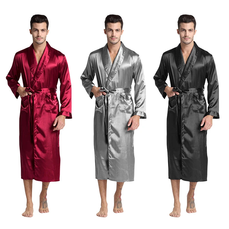 Peignoir long Satin Homme
