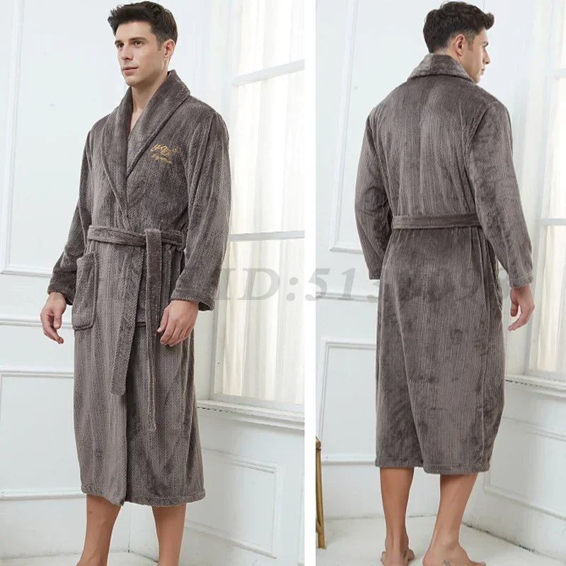Peignoir long en flanelle pour Homme