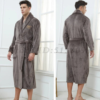Peignoir long en flanelle pour Homme