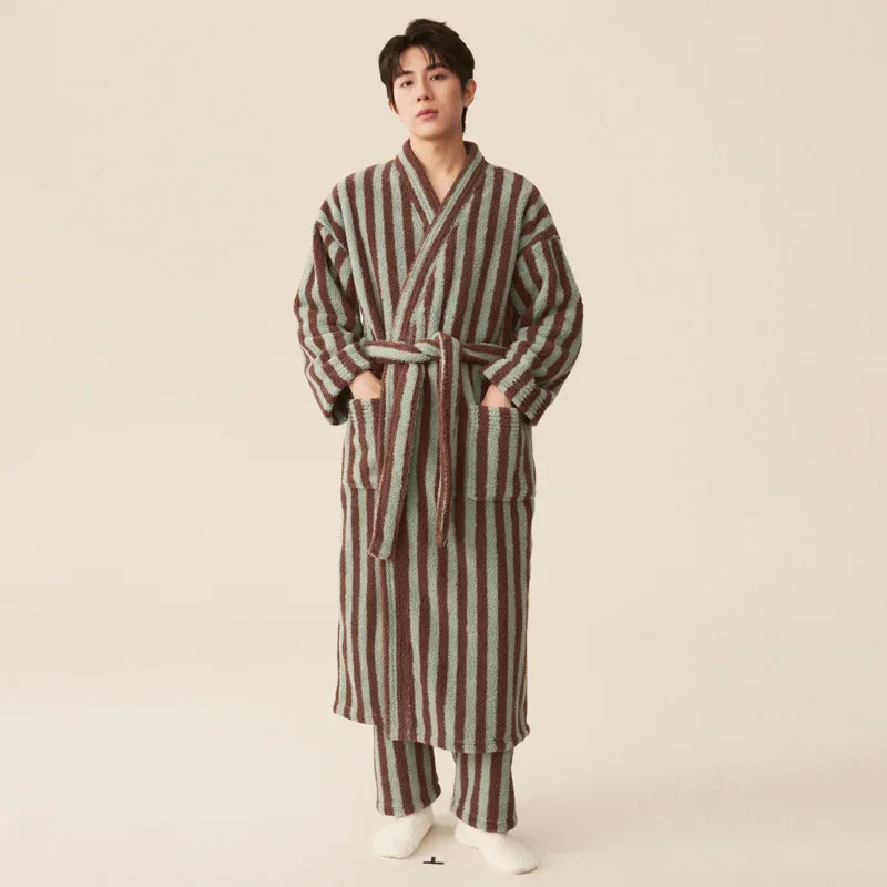 Peignoir + pantalon Homme Flanelle Polyester