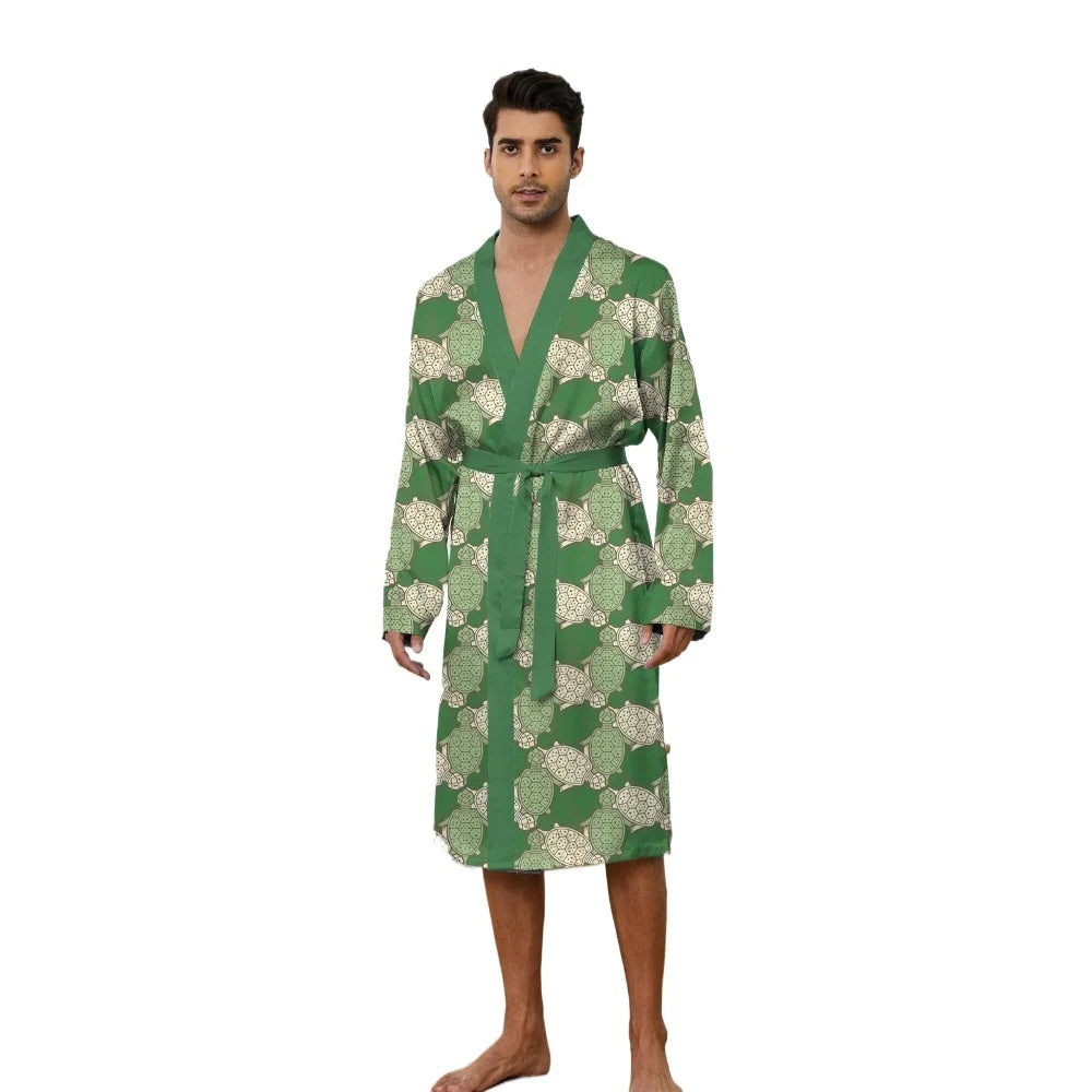 Peignoir printemps/automne imprimé Polyester Homme