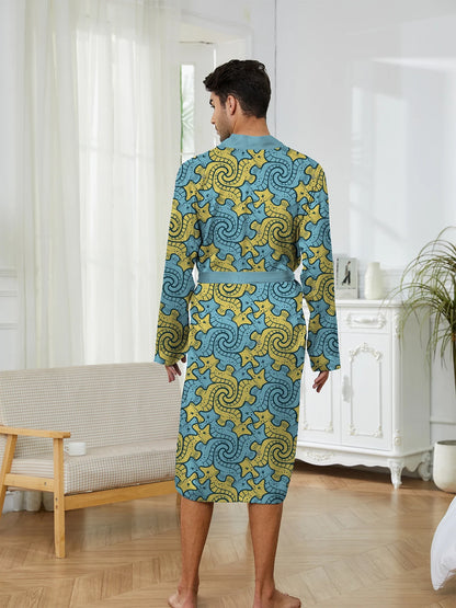 Peignoir printemps/automne imprimé mer Polyester Homme