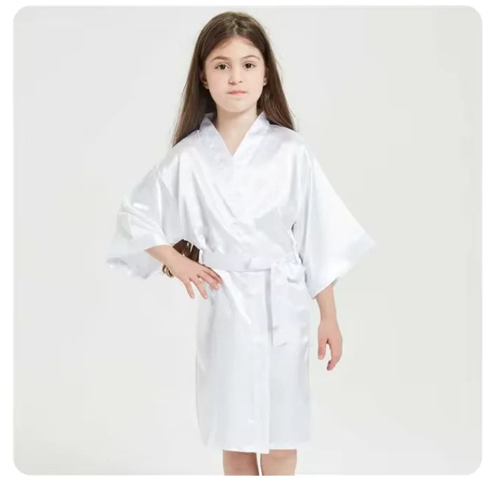 Peignoir satin polyester fille