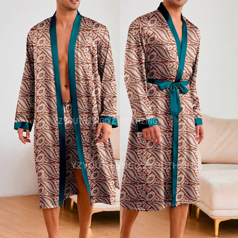 Peignoir satin soie glacée Homme