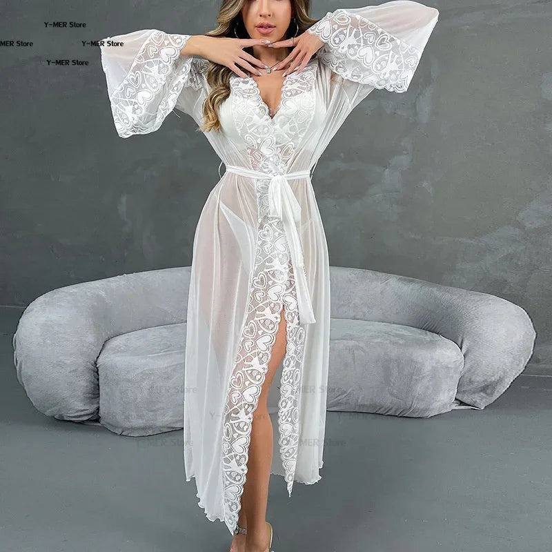 Peignoir sexy et luxueux Satin Polyester Femme