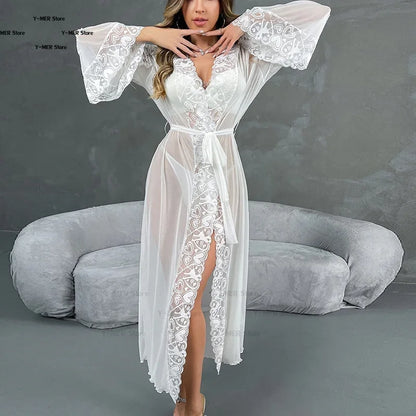 Peignoir sexy et luxueux Satin Polyester Femme