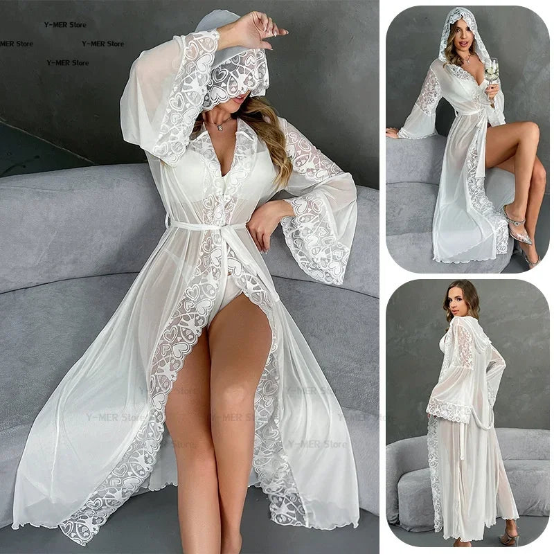 Peignoir sexy et luxueux Satin Polyester Femme