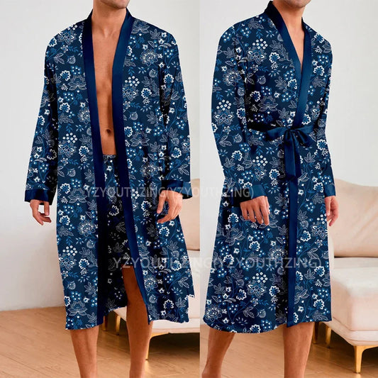 Peignoir + short imprimé Polyester Homme