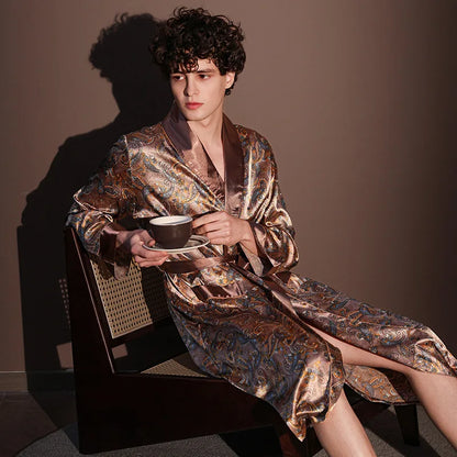 Peignoir soie glacée haut de gamme polyester Homme