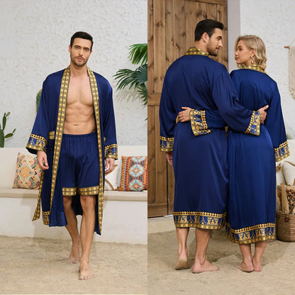 Peignoir style baroque satin polyester homme et femme