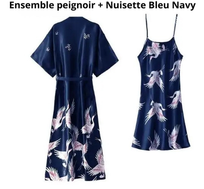Peignoir/Nuisette Femme Soie Glacée