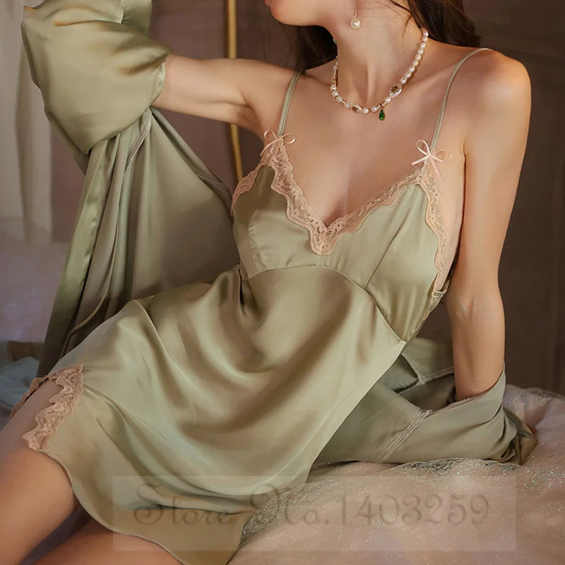 Peignoir/Nuisette sexy Satin Polyester Femme