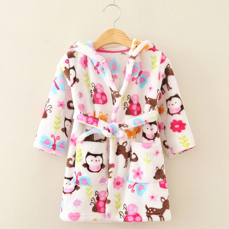 Peignoir Flanelle Enfant Unisexe Animaux