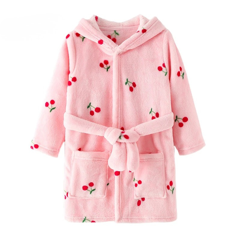 Peignoir Flanelle Enfant Unisexe Cerise