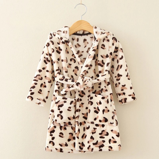 Peignoir Flanelle Enfant Unisexe Léopard