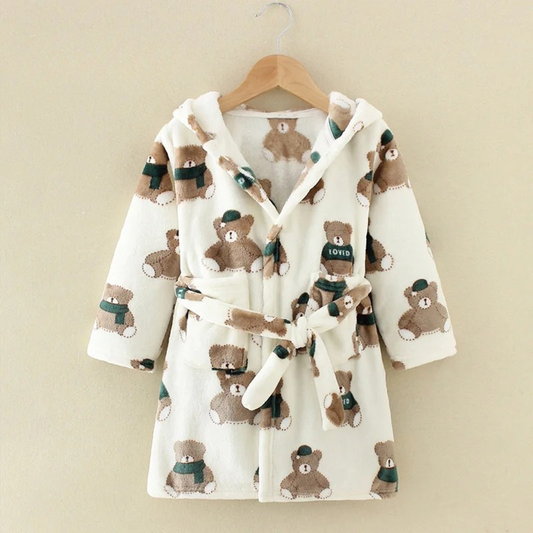 Peignoir Flanelle Enfant Unisexe Ourson