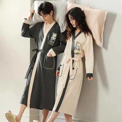 Peignoir coton homme et femme