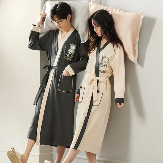 Peignoir coton homme et femme
