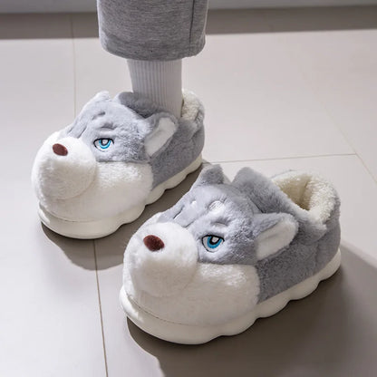 Pantoufles Chien Husky Coton