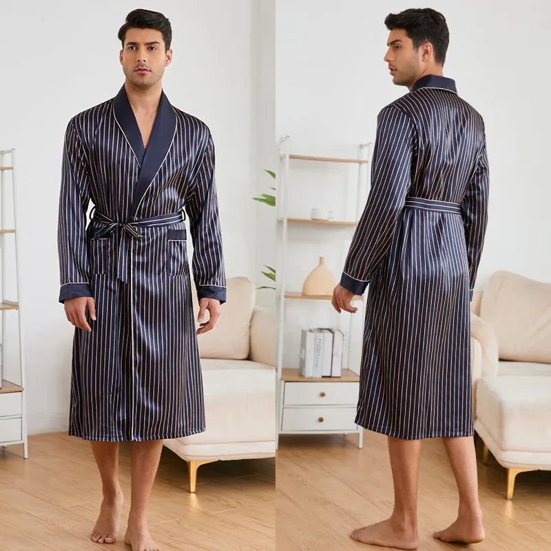Peignoir Satin Été Polyester/Élasthanne Homme