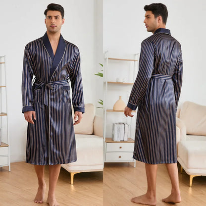 Peignoir Satin Été Polyester/Élasthanne Homme
