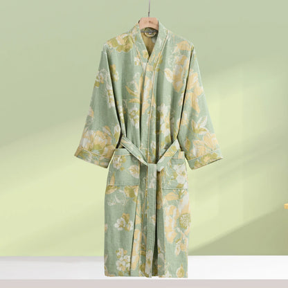 Peignoir coton double couche unisexe