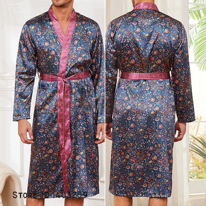 Peignoir Satin imprimé Polyester Homme