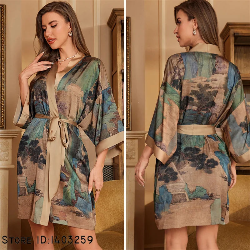 Peignoir grande taille unique Satin Polyester Femme